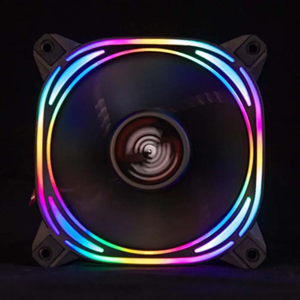 Бесшумный 6 контактный вентилятор с 7 лопастями RGB 120 мм Светодиодная подсветка