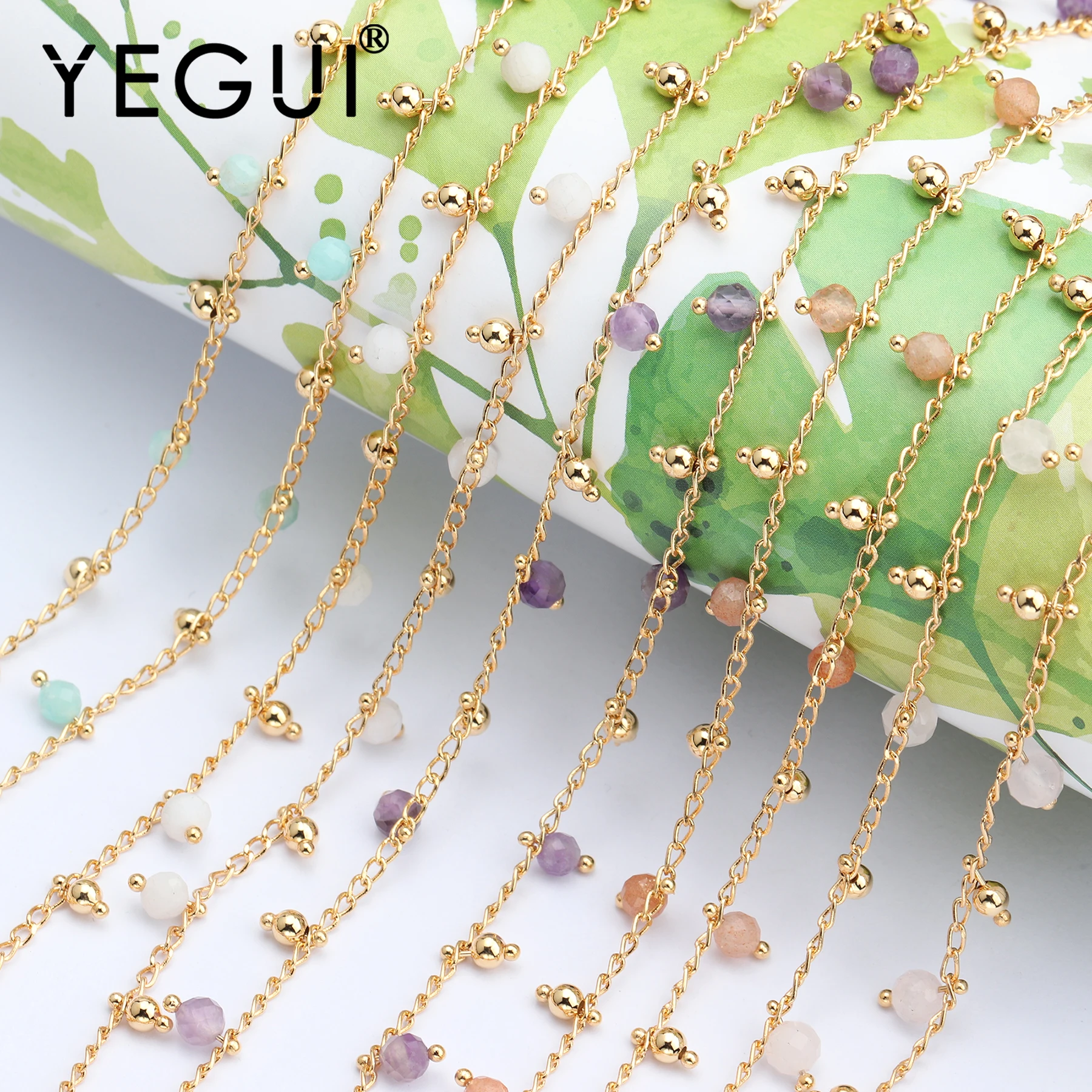 

YEGUI C59,jewelry accessories,18k gold plated,0.3 microns,diy beads chain,jewelry findings,diy necklace,jewelry making,1m/lot