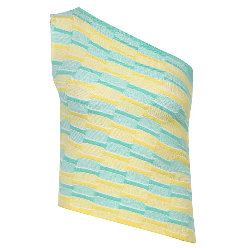 

Summer Bump Irregular Oblique Collar Color Stripe Head Hair Coat Cultivate One's Morality Sleeveless Vest