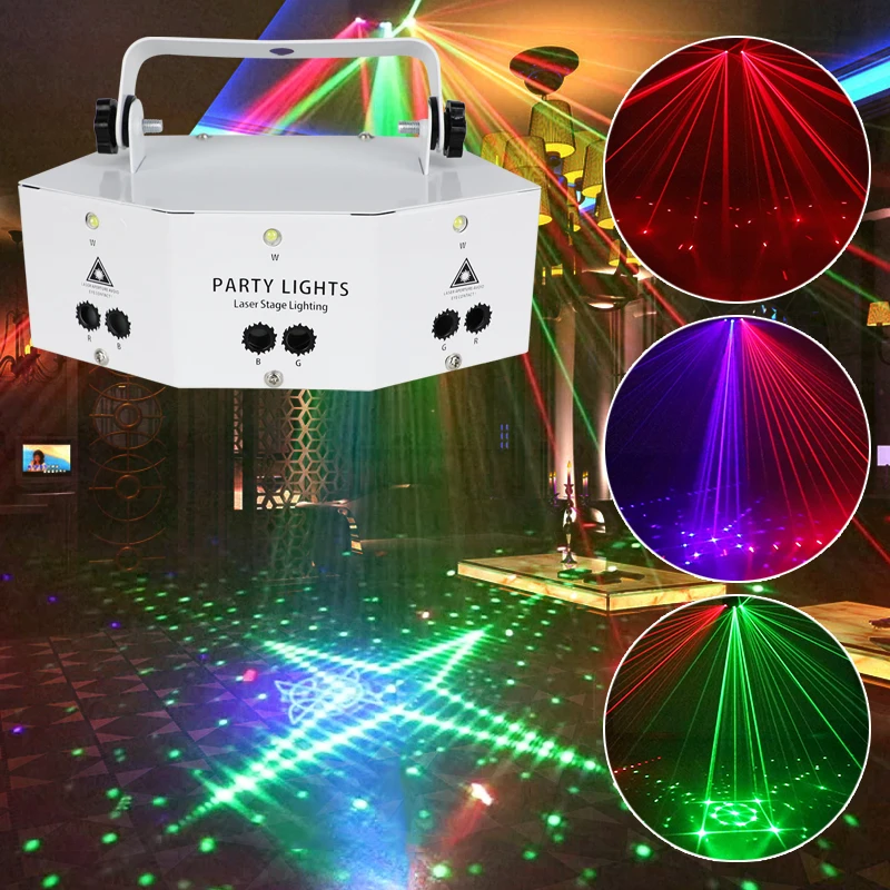 LED Strobe Light Laser Projector Disco Party DMX512 Controller DJ Nightclub Lighting Professional Stage Wedding Decoration Light