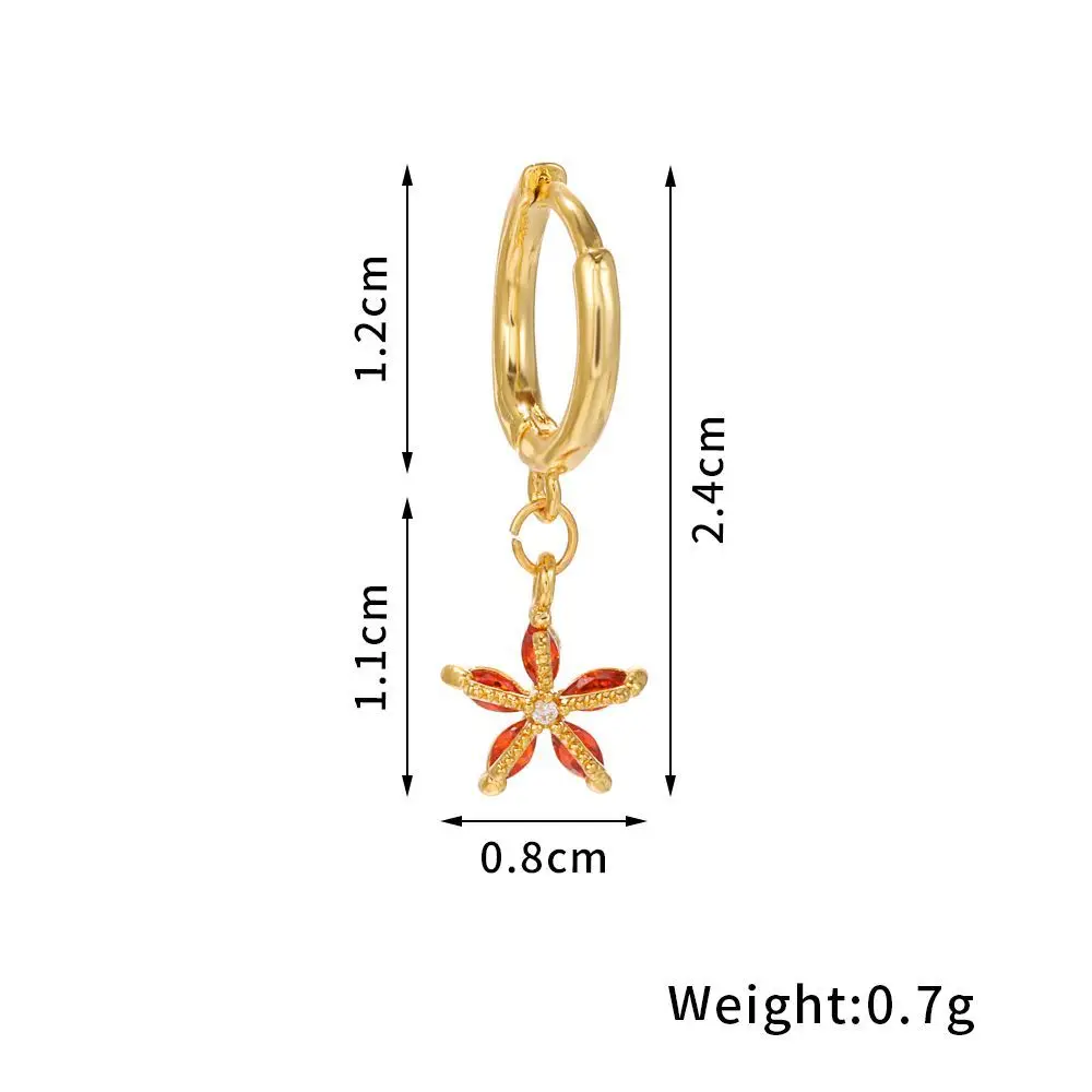 

1Pc Cute Marine Organism Hoop Drop Earring Jellyfish Lobster Seahorse 18K Gold Plated Crystal Cartilage Earring Piercing Jewelry