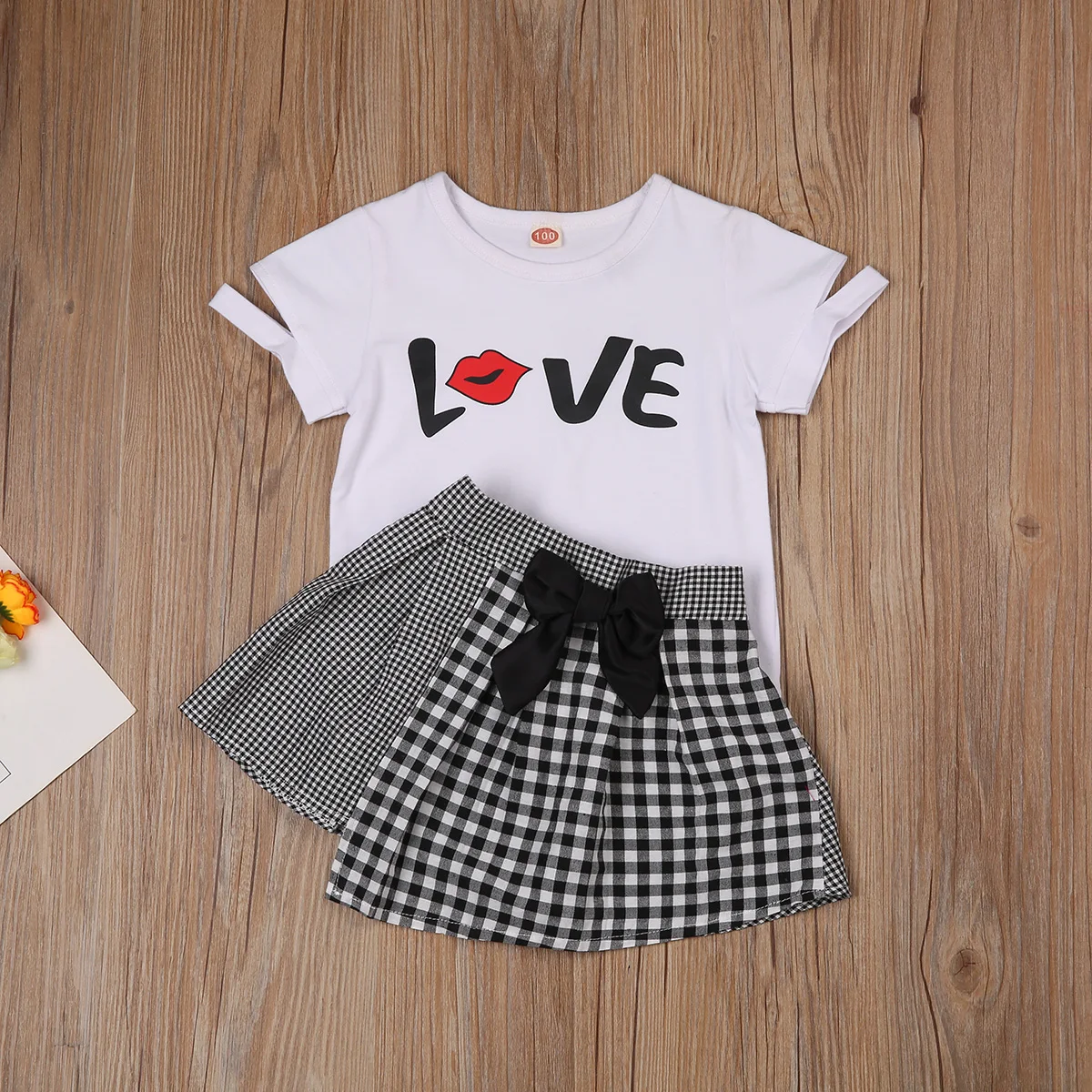 Комплект из 2 предметов для маленьких девочек Pudcoco топ с коротким рукавом и