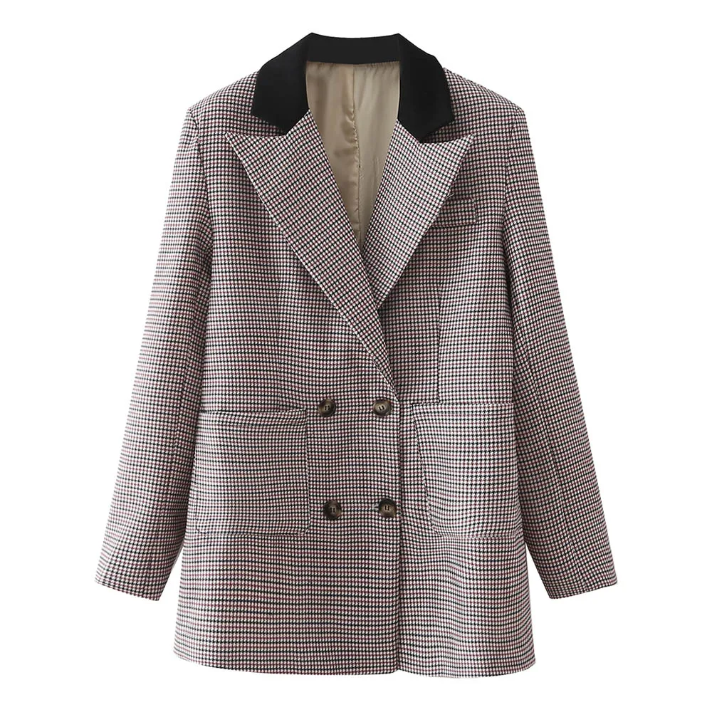 

Женский костюм в клетку Za, повседневный Универсальный классический блейзер, весна-осень 2021