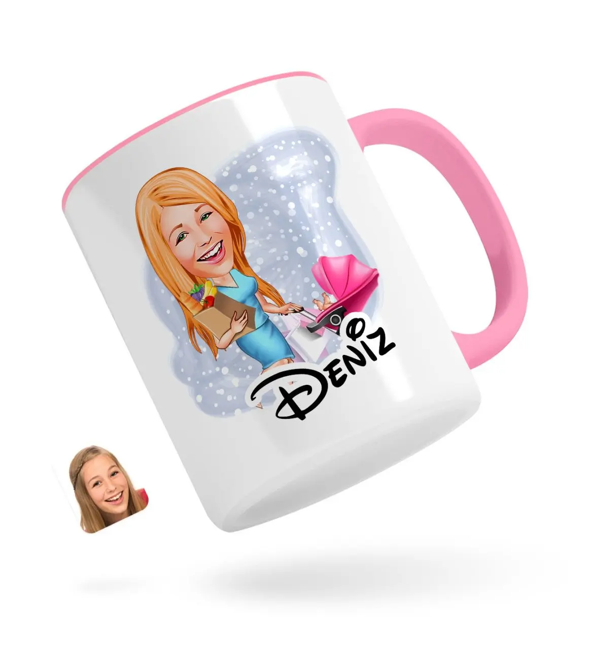 

Персонализированные домохозяйки карикатура розовый кружка Bardak-1