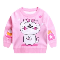 sweater girl winter kids pullover knitted clothing tops autumn cat animal pattern for toddlers baby