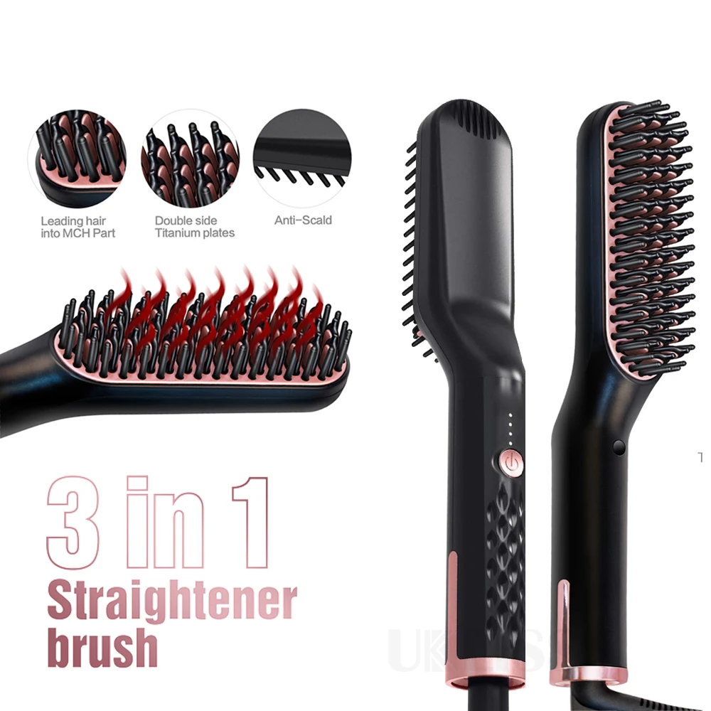 

Hair Beard brush Hair Straightener Professional Beard Straightener For Men Ceramic Flat Iron Hair Straightener