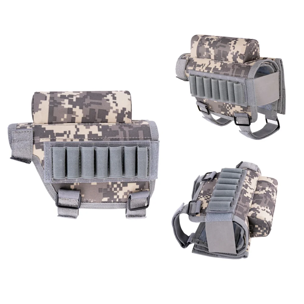 

Multi-functional Outdoor Wargame Bullet Bag Portable Buttstock Rifle Stock Pack Cheek Rest Pad With Ammo Carrier Case