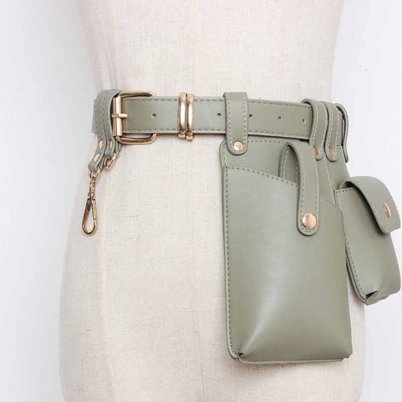 TWOTWINSTYLE Vintage Synthetic Leather Women's Belt Beading Hit Color Patchwork Bag Belts For Female Fashion Autumn Tide