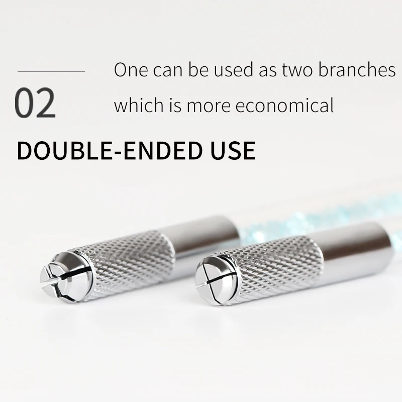 Professional Stainless Steel Permanent Makeup Manual Tattoo Microblading Pen Double Crystal Acrylic |