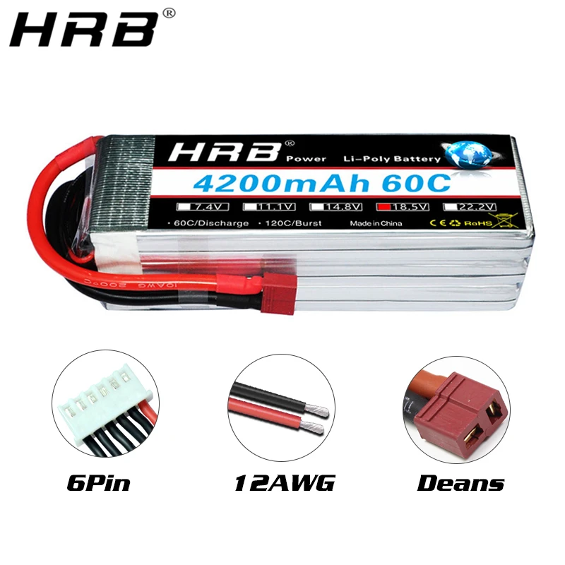 Аккумулятор HRB 5S 18 5 V Lipo 4200mah XT60 T Deans EC5 XT90 S TRX для мультикоптера FPV самолета