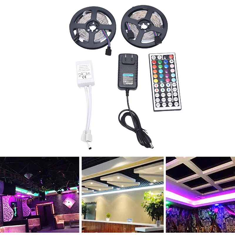 

Цветная (RGB SMD 3528 10 м 600LED полосы светильник, украшенное мозаикой из драгоценных камней, 12V адаптер переменного тока Разъем 44Key дистанционного ...