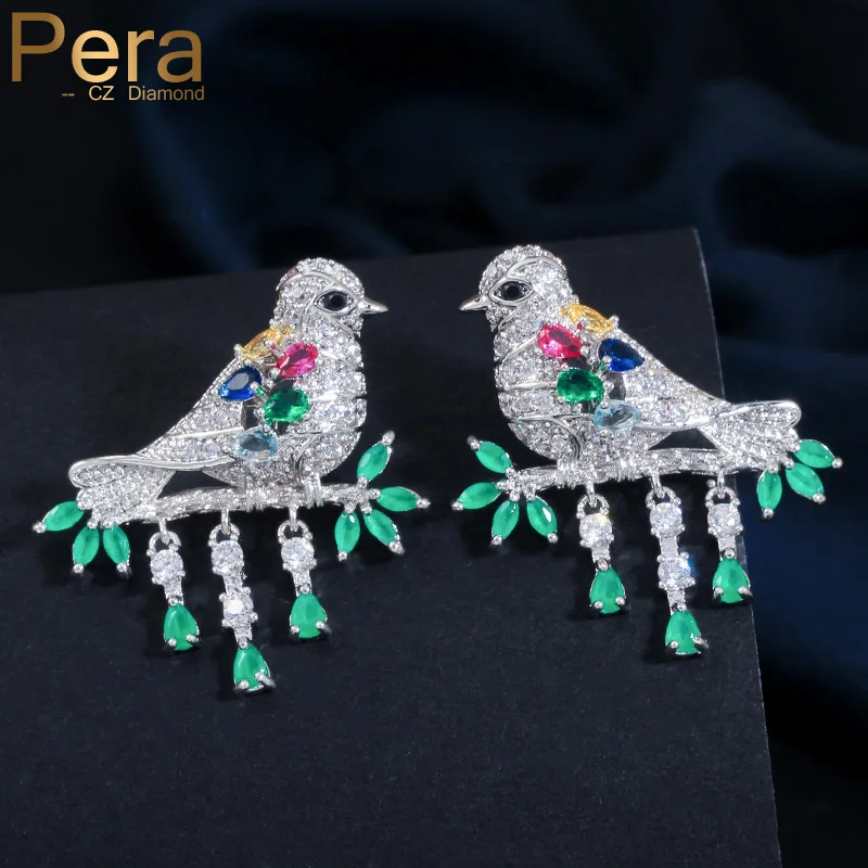 Женские серьги-подвески с фианитами в форме Ласточкина | Украшения и аксессуары