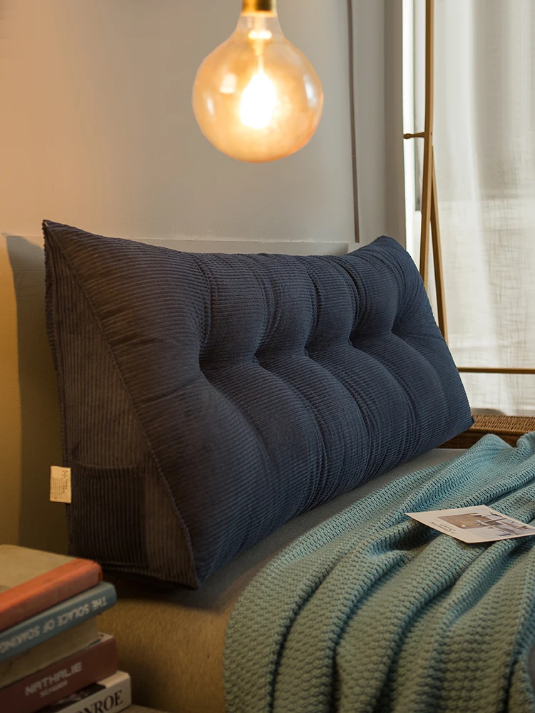 

Bedside Cushion Big Backrest Double Bed Tatami Headboard Soft Bag Back Cushion Triangle Waist Cushion Simple