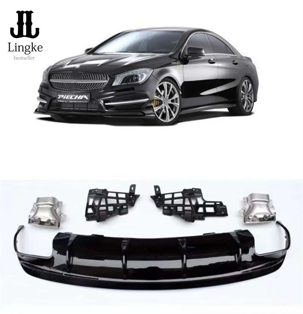 Диффузор заднего бампера с выхлопной трубой для CLA260 до CLA45 W117 2016 2017 2018