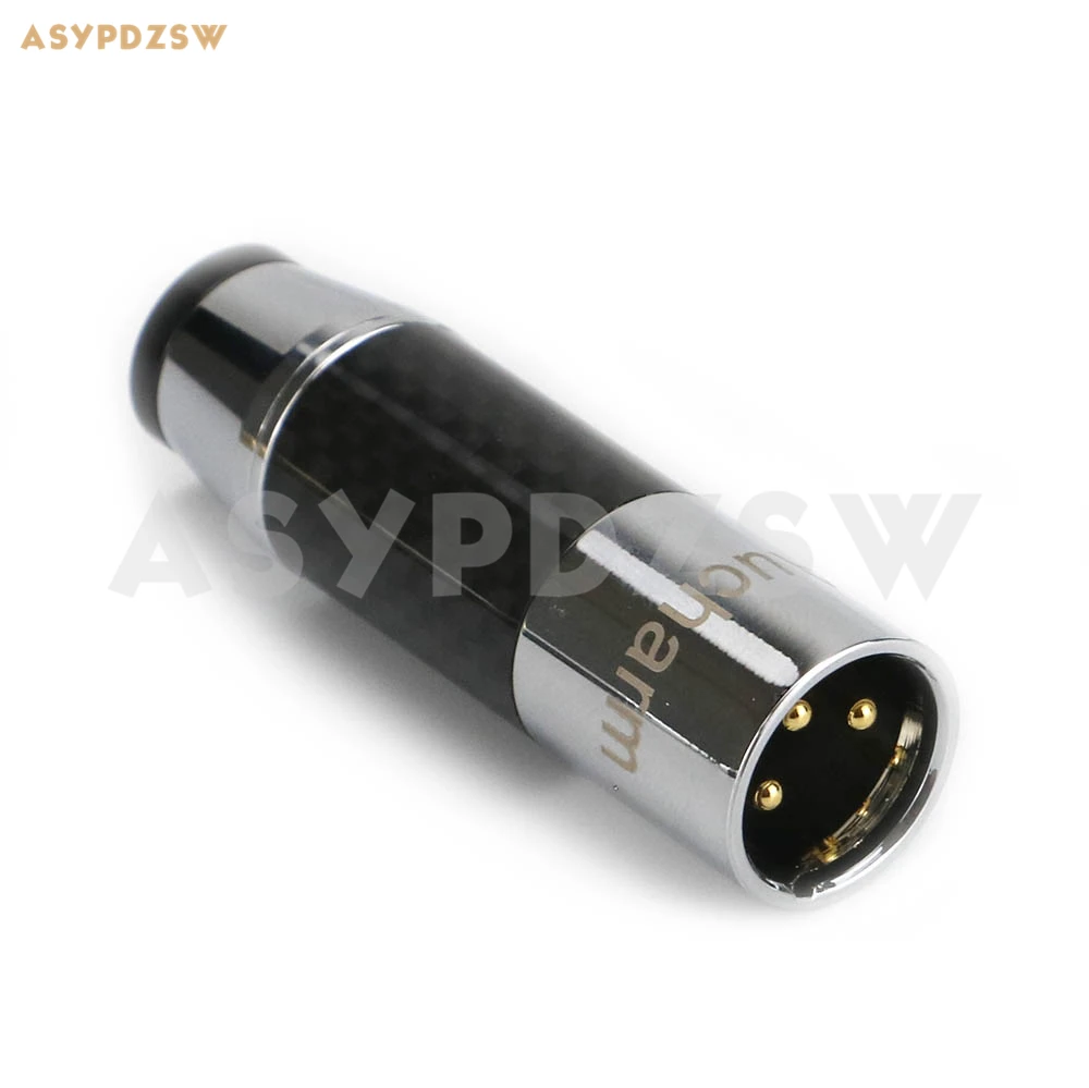 Hi-Fi металлический углеродное волокно Позолоченный XLR Мужской Разъем 3-контактный