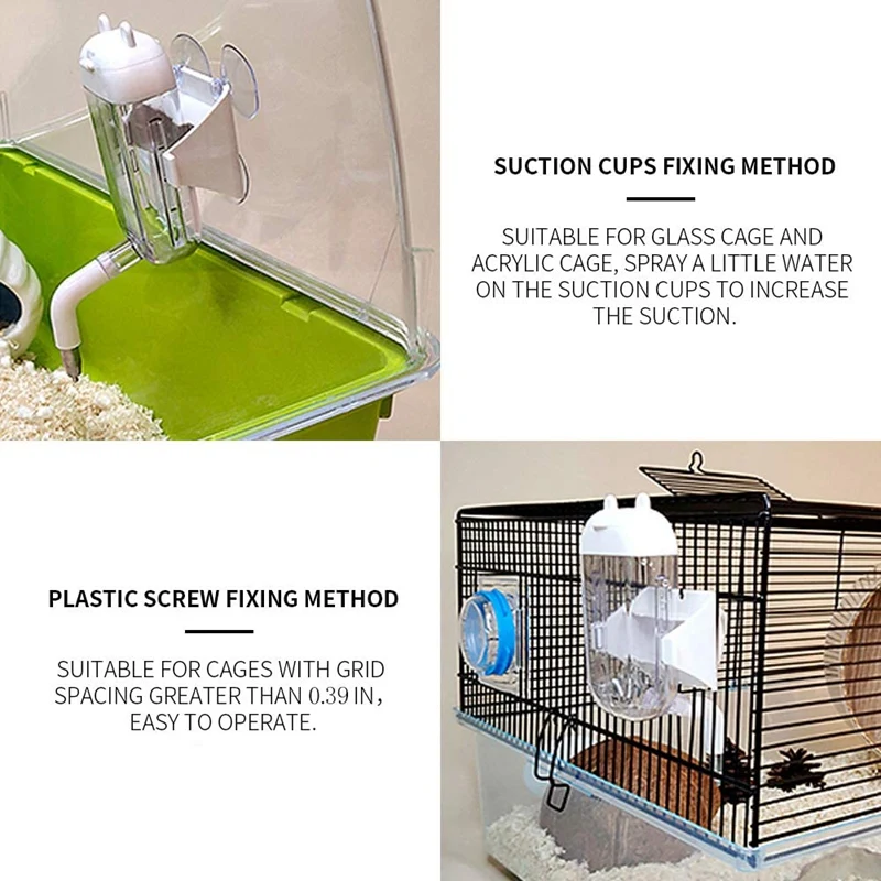 

Small Pet Water Bottle, Hamster Water Dispenser, Flip-Top Cover Design, Refill Water Quickly