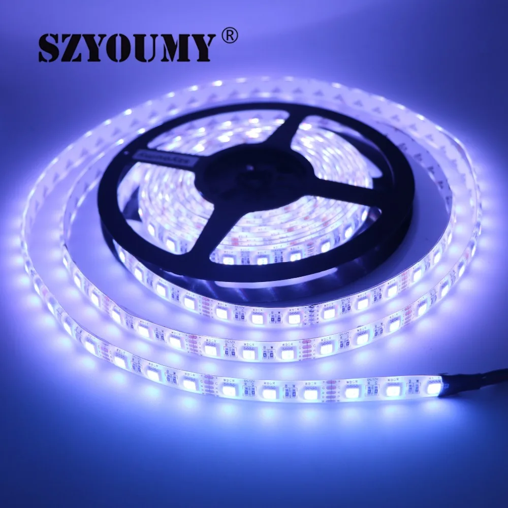 SZYOUMY 24V 12V RGB + белая 300LED полоса 5050 Гибкая Светодиодная лампа RGW RGBWW 4 цвета в 1