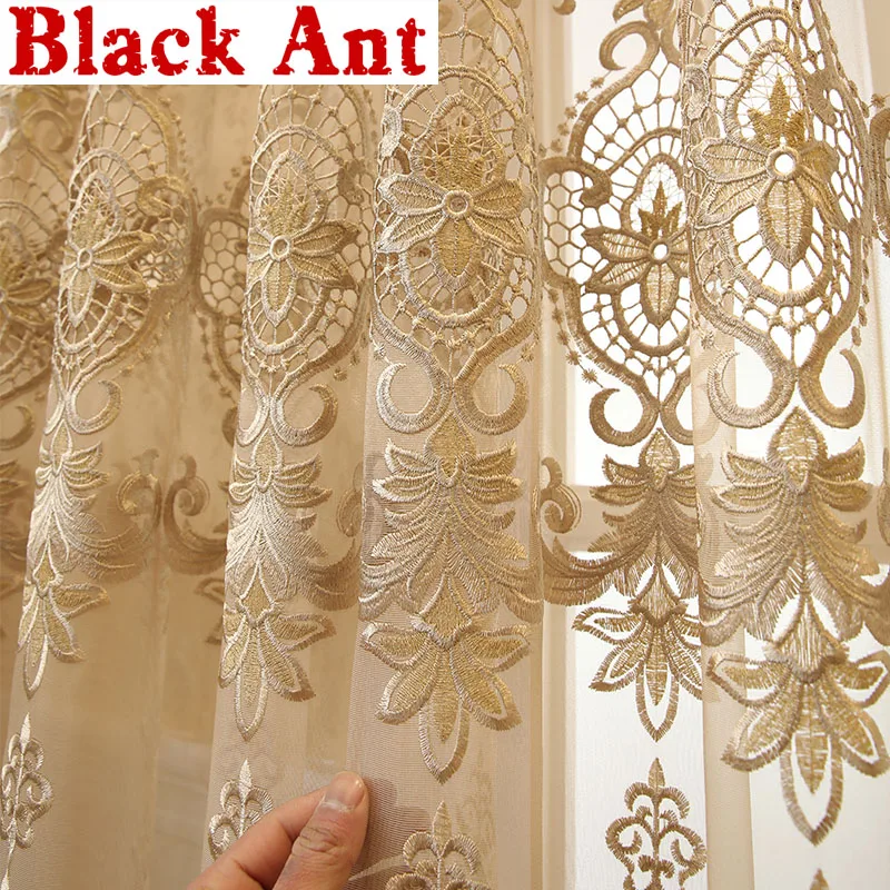 Роскошные ажурные водорастворимые шторы с вышивкой тюлевые оконные для гостиной