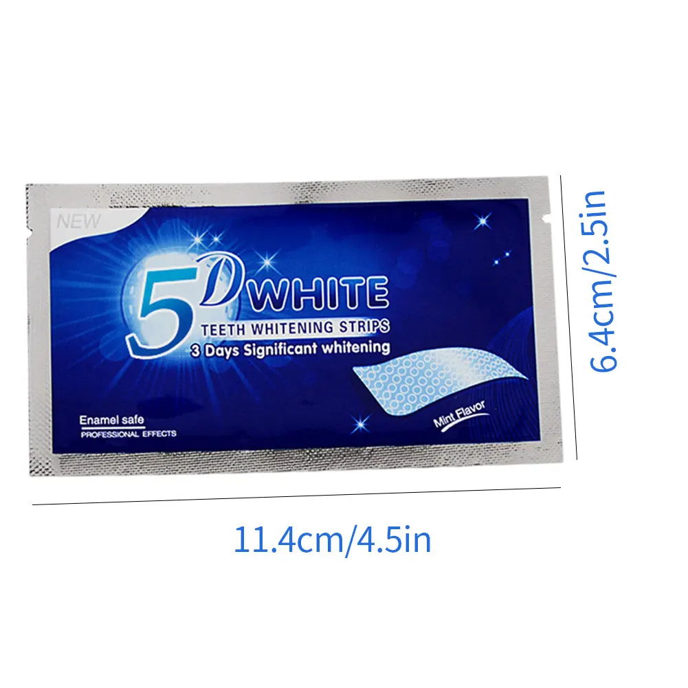

5D Teeth Whitening Strips No Harmful Substances Teeth Bleaching Strips Tooth Whitening Tool Kit Whiten gel Care Strip