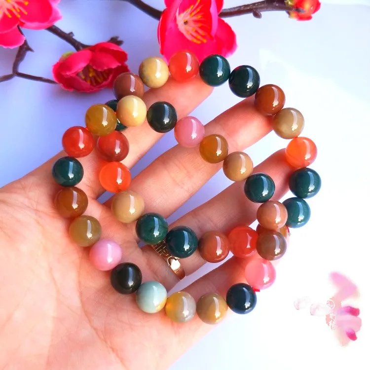 Натуральный Цвет Нефритовые бусины браслет Шарм ювелирные изделия Модные