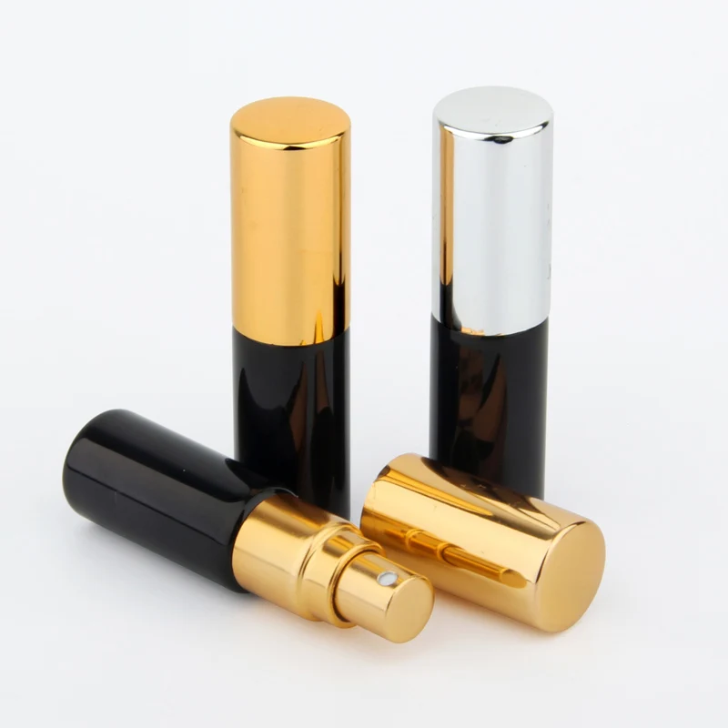 50 шт./лот 5 мл УФ стеклянная Пустая бутылка Perfum Мини Портативная Черная Стеклянная