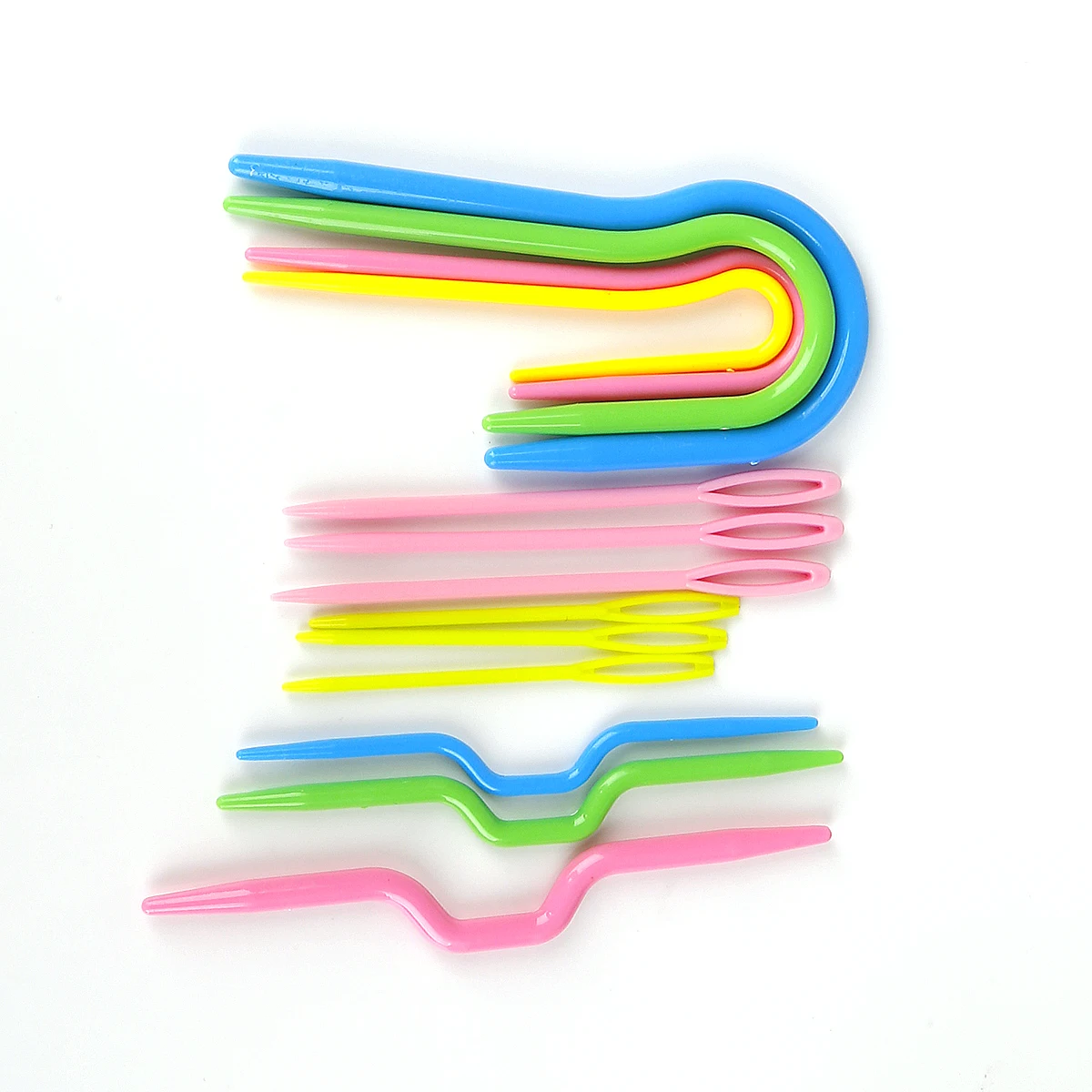 1Set Plastic Stitch Knitting Needles Crochet Hook Twist Needle Marker Buckle Handmade Wool Tool Set |