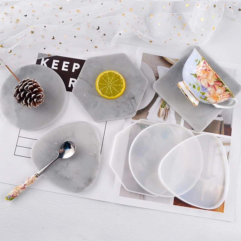 

Resin Casting Molds Geometric Shape Silicone Mold Coaster Round Square Jewelry Placement Plate DIY Epoxy Resin Making Tool