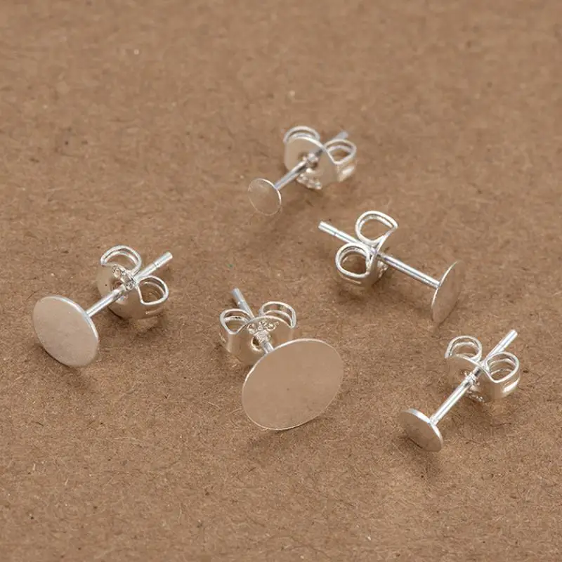 

100 pieces/batch Earrings Earrings Hollow Column Base Pins with Earring Plugs DIY Jewelry Making Ear Back