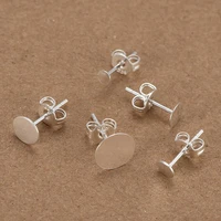 100 piecesbatch earrings earrings hollow column base pins with earring plugs diy jewelry making ear back