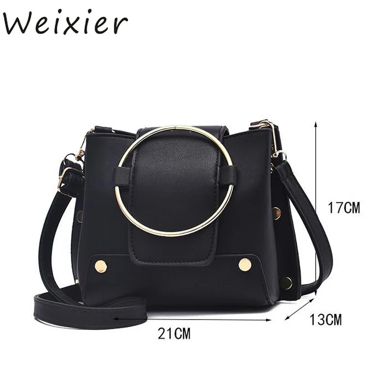 WEIXIER винтажная сумка на плечо Женская Повседневная с заклепками Дамский