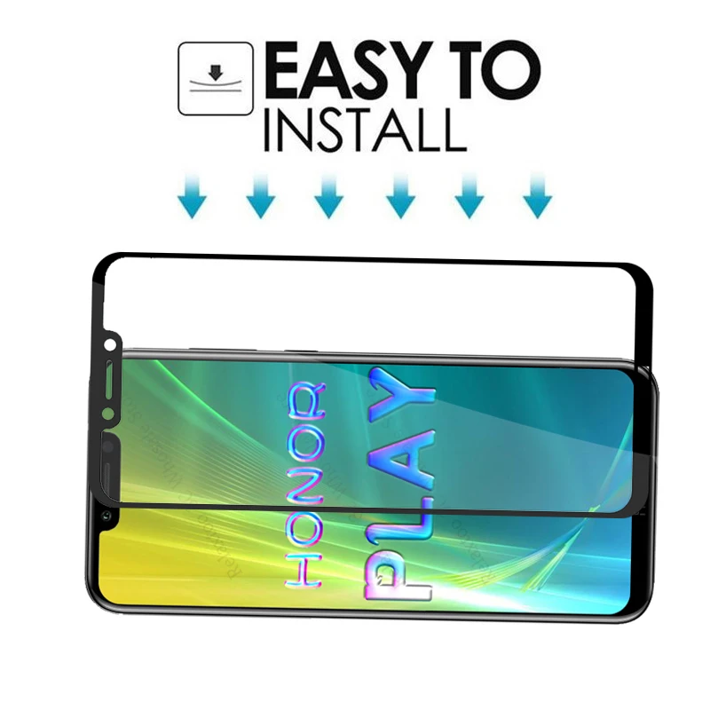 

Full cover tempered glass For huawei honor play mobile phone screen protector on honor play protective glas COR-L29 safety Film