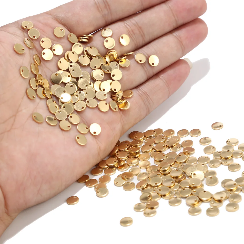 20 шт. круглые золотые/розовые золотые штамповки из нержавеющей стали