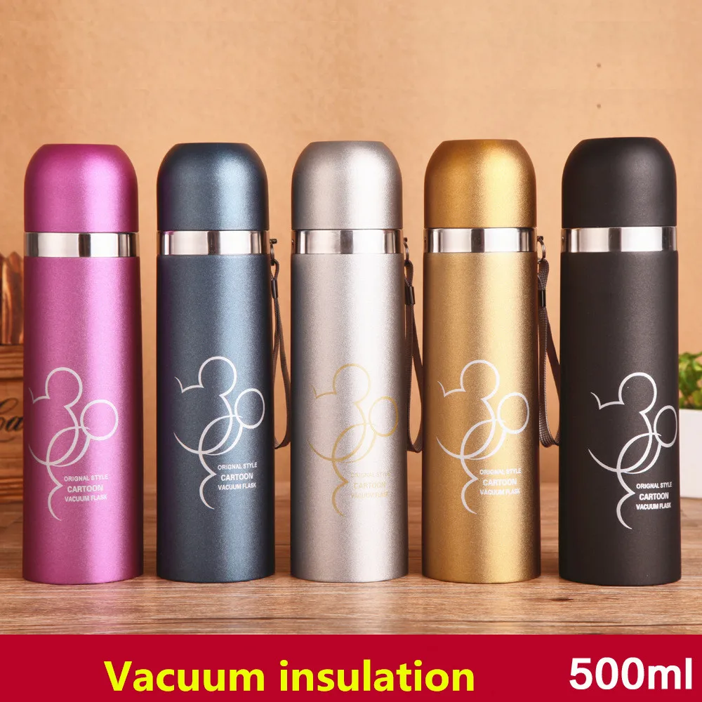 

Cartoon Thermos Cup Bullet Stainless Steel Thermos Bottle 500ml Vacuum Flask High-end Gift Cup