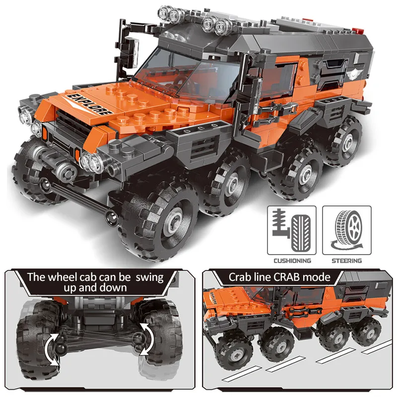 

City Technical Super Jeep Off-road Truck Mechanical Building Blocks All Terrain Vehicle Figures Bricks Toys Gifts For Children