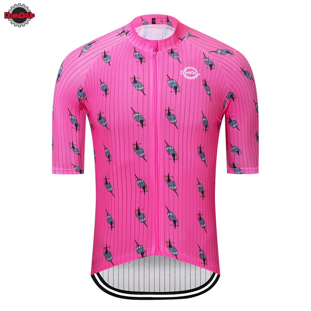 Новинка 2021 розовая велосипедная майка DOWNORUP Мужская с коротким рукавом одежда для
