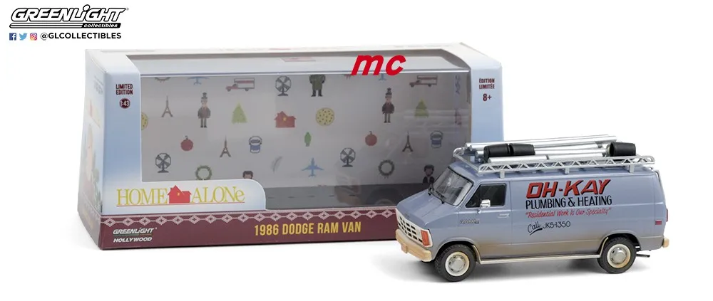 Модель автомобиля GreenLight 1:43 1986 Dodge Ram Van из металлического сплава Игрушечная модель