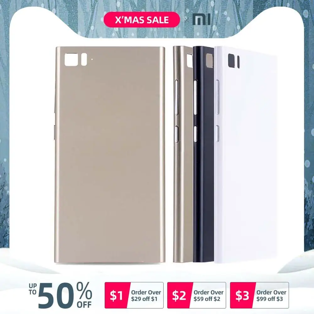 TDCDMA WCDMA Задняя крышка для XIAOMI Mi3 на батарею черный белый золотой