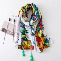 scarf womens spring and summer scarf letter pineapple shawl beach decoration shawl