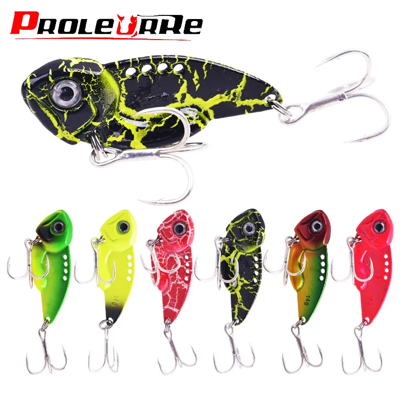 

1Pcs 7g 10g 14g Metal VIB Blade Fishing Lure Sinking Spinner Spoon Balancer Wobbler Artificial Bait With Treble Hook Bass Tackle