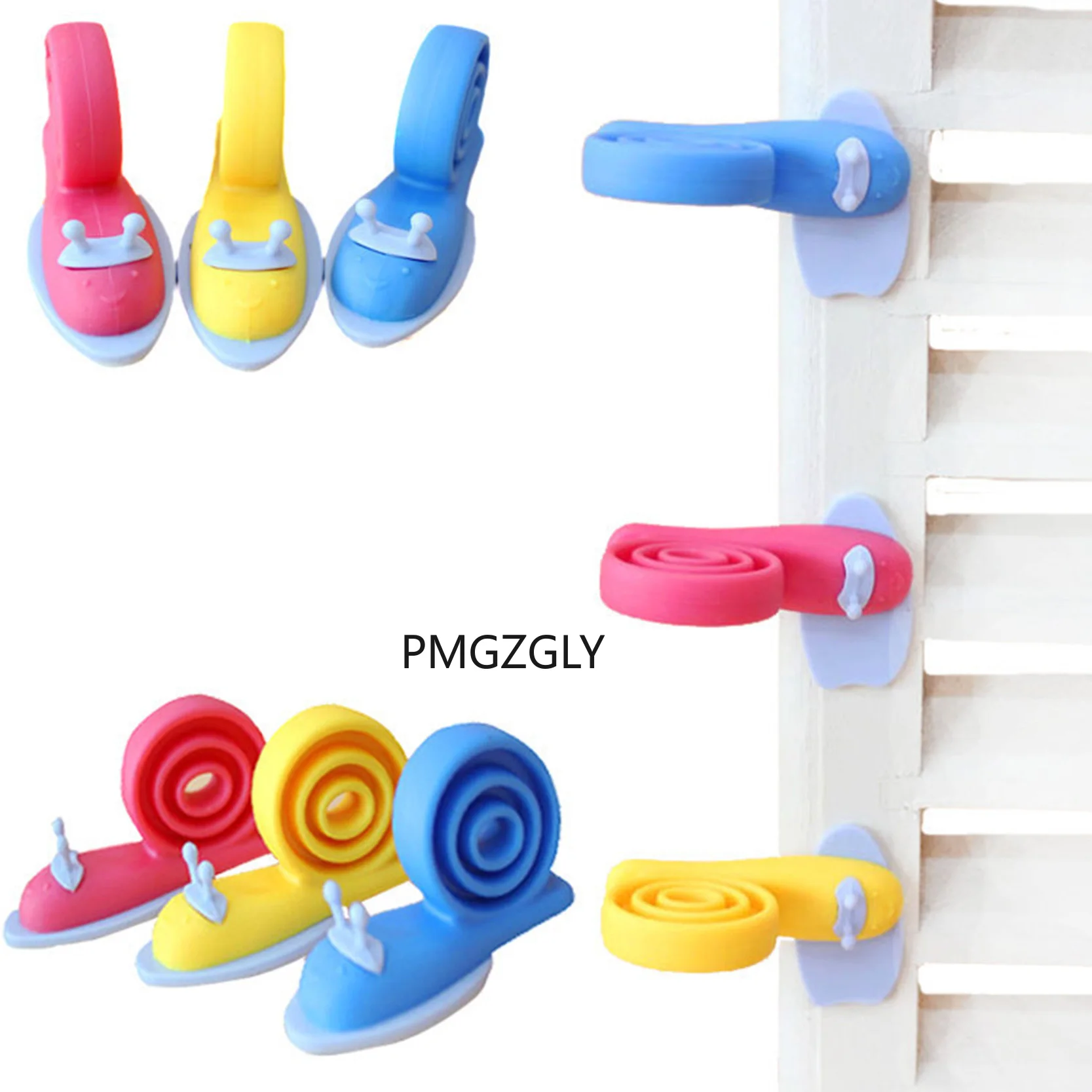 Protector de dedo de seguridad para ni&ntilde;os, Tope de puerta de silicona en forma de caracol, soporte de cu&ntilde;a, pestillo, cerradura de refrigerador-4
