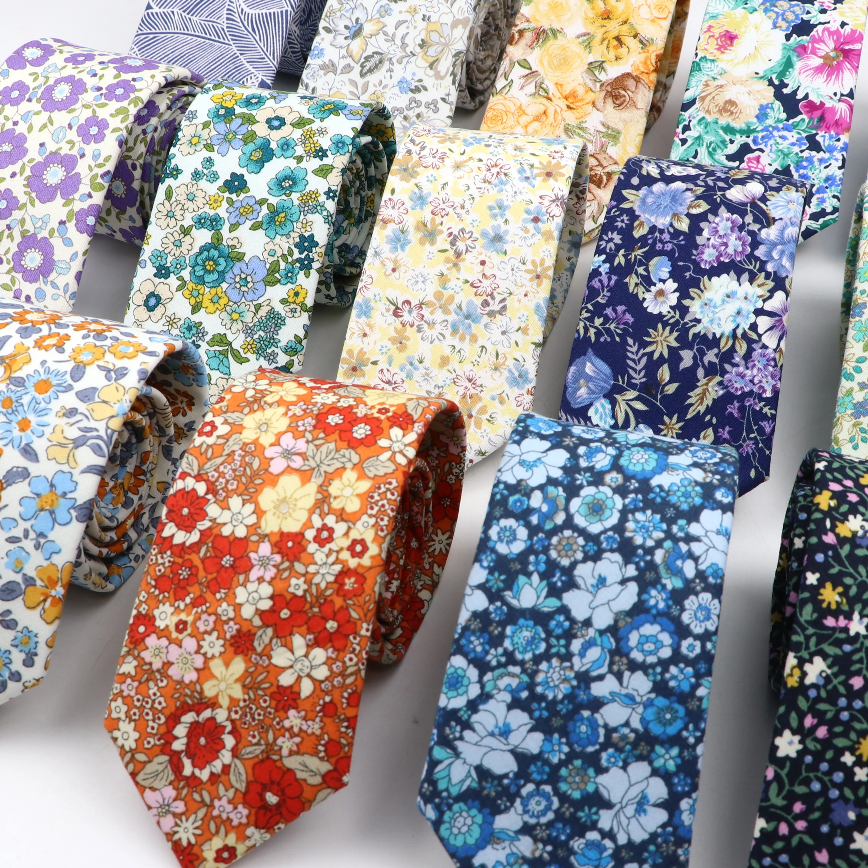 Мягкий галстук с цветочным принтом для мужчин и женщин 100% хлопок красивый