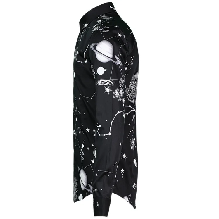 Черная рубашка с принтом модное классическое платье созвездия повседневные