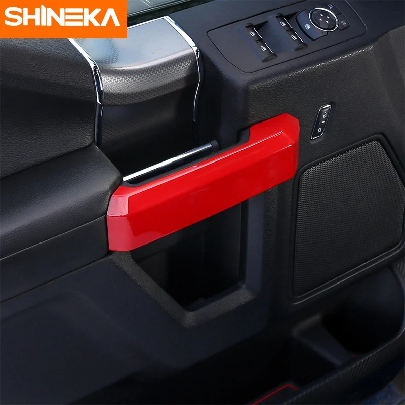 SHINEKA автомобильный Стайлинг ABS Внутренняя крышка внутренней дверной ручки отделка полосы стикер комплект для Ford F150+ Высокое качество - Название цвета: Red