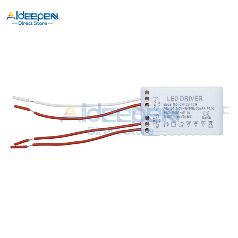 DC 12V 6 Вт 10 Вт 12 Вт, 18 Вт, 30 Вт, 40 Вт, 50/60Hz Светодиодный драйвер Трансформатор высокое качество Питание адаптер для Светодиодный светильник Светодиодные ленты светильники - Цвет: 12V 12W