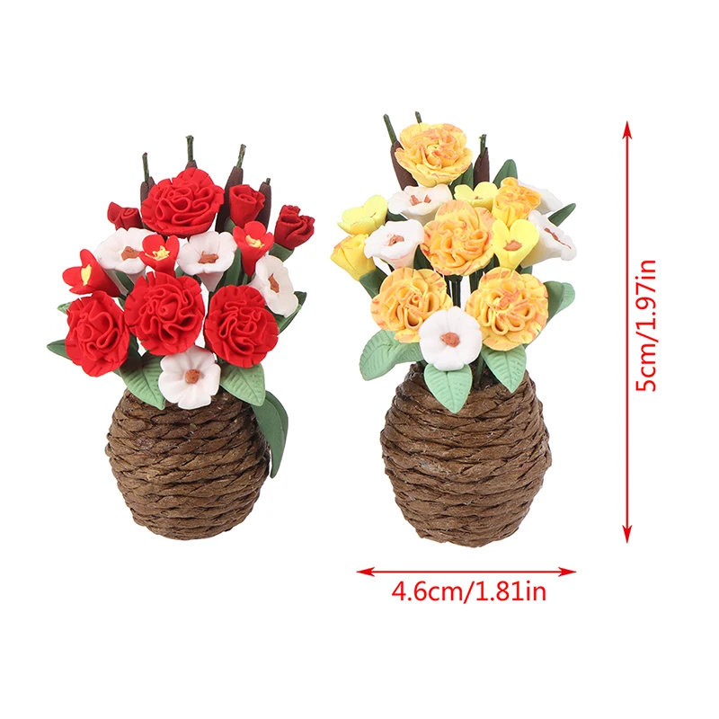 

1:12 Dollhouse Miniature Plant Model Flower Pot Garden Potted Green Plant Model For Dollhouse Decoration New