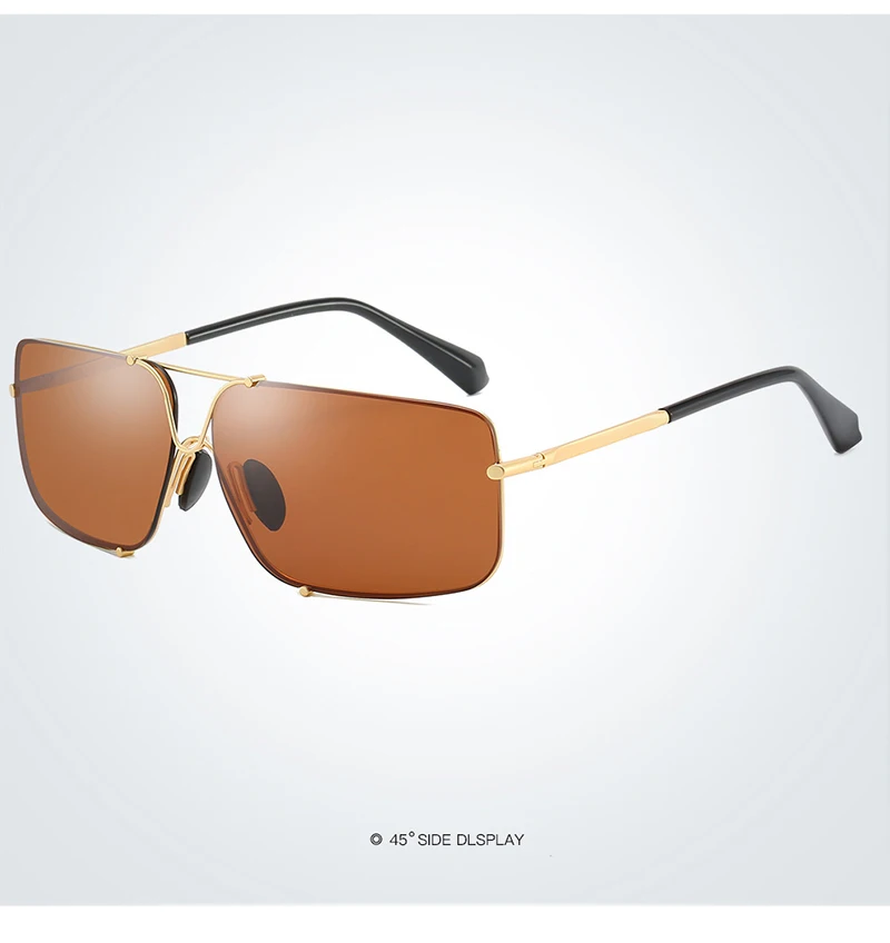 SAYLAYO Cool men's fashion Ретро Поляризованные металлические прямоугольные солнцезащитные очки водительские очки для рыбалки с коробка на молнии