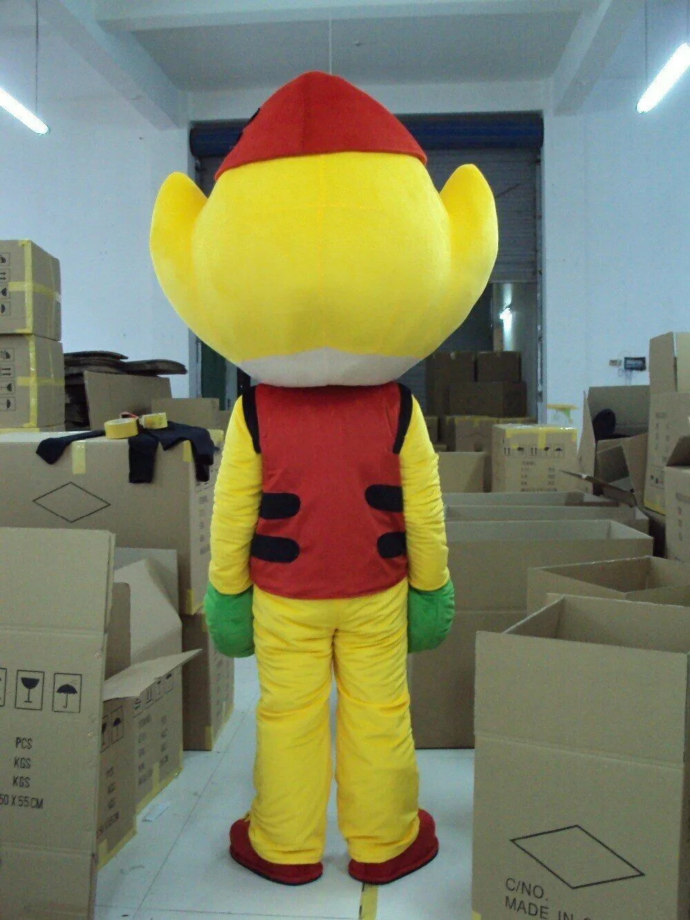 

Yellow Boy Mascot Costume Suits Cosplay Party Game Dress Outfits Advertising Promotion Carnival Halloween Xmas Easter Adults