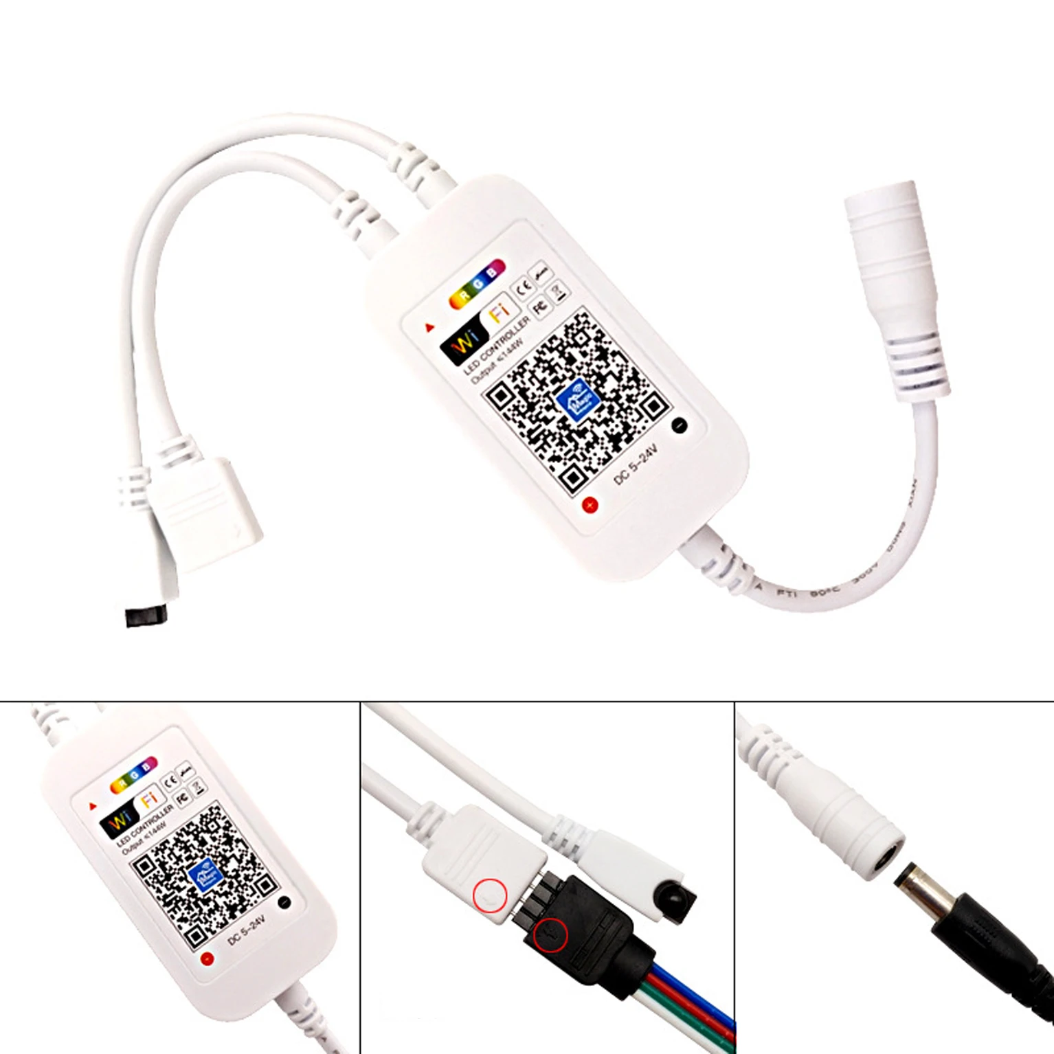 20 шт. Wi-Fi RGB контроллер с двойным разъемом 5-24 В постоянного тока мини музыкальный 24