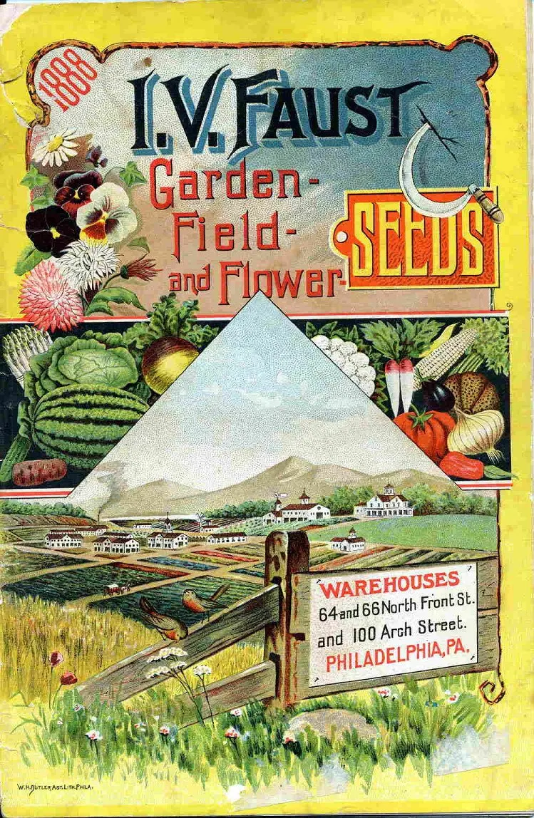 

400X300MM I.V.-Faust-Garden-Field-and-Flower-Seeds-Vintage-Advertising-Poster-1888 jumbo fridge magnet SFM-0415