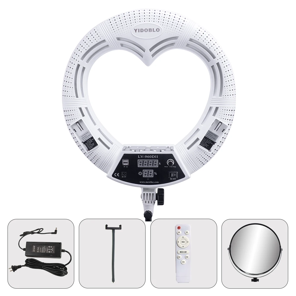 

96W Ringlight For Makeup Live Fill Light Ring Light LED Selfie Heart-Shaped Dimmable YouTube Lamp Photo Video Camera Phone